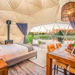 Luxury Clear Geodesic Dome Tent, PVC Tent, for Hotel, Manor, Resort, Forest, Glamping, Half Dome - Image 8