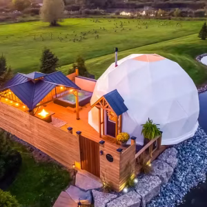 Luxury Clear Geodesic Dome Tent, PVC Tent, for Hotel, Manor, Resort, Forest, Glamping, Half Dome - Image 13